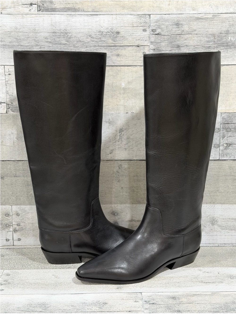 REFORMATION Dominique Knee Boot - core - black leather - Sz - 7.5 .US